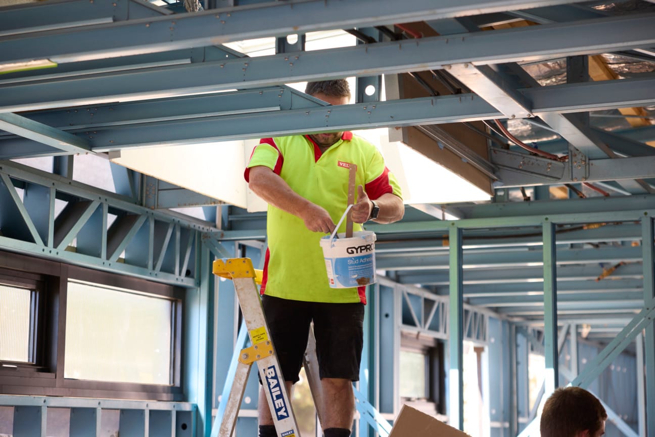 Gyprock Stud Adhesive application