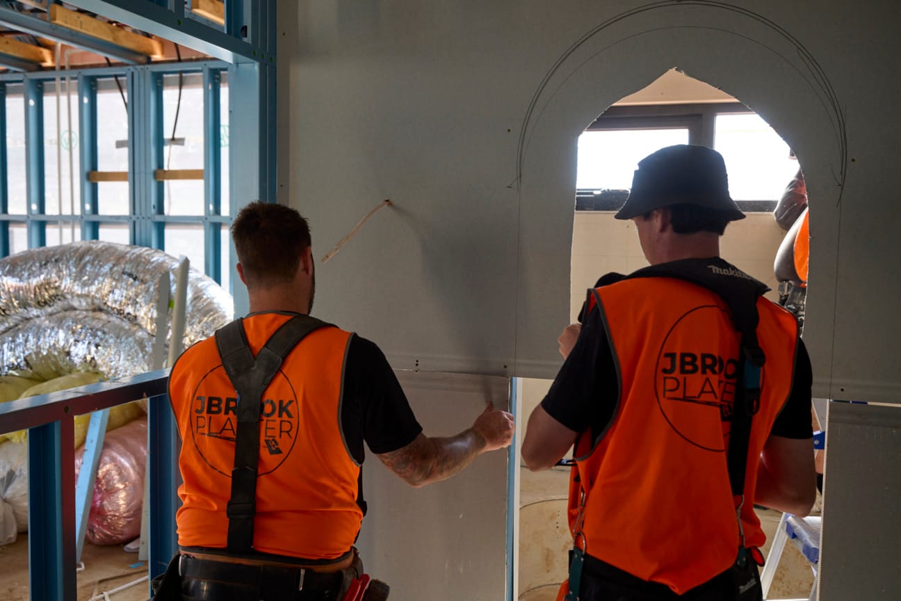 Gyprock installation - marking arch location