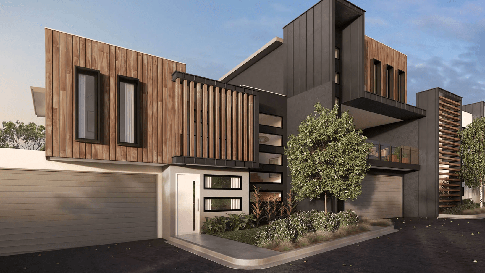 Render of completed Eden Project by Jasara featuring AFS Rediwall columns