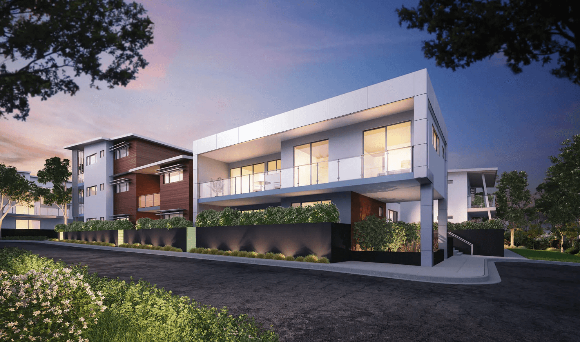 Render of completed Eden Project by Jasara featuring AFS Rediwall columns