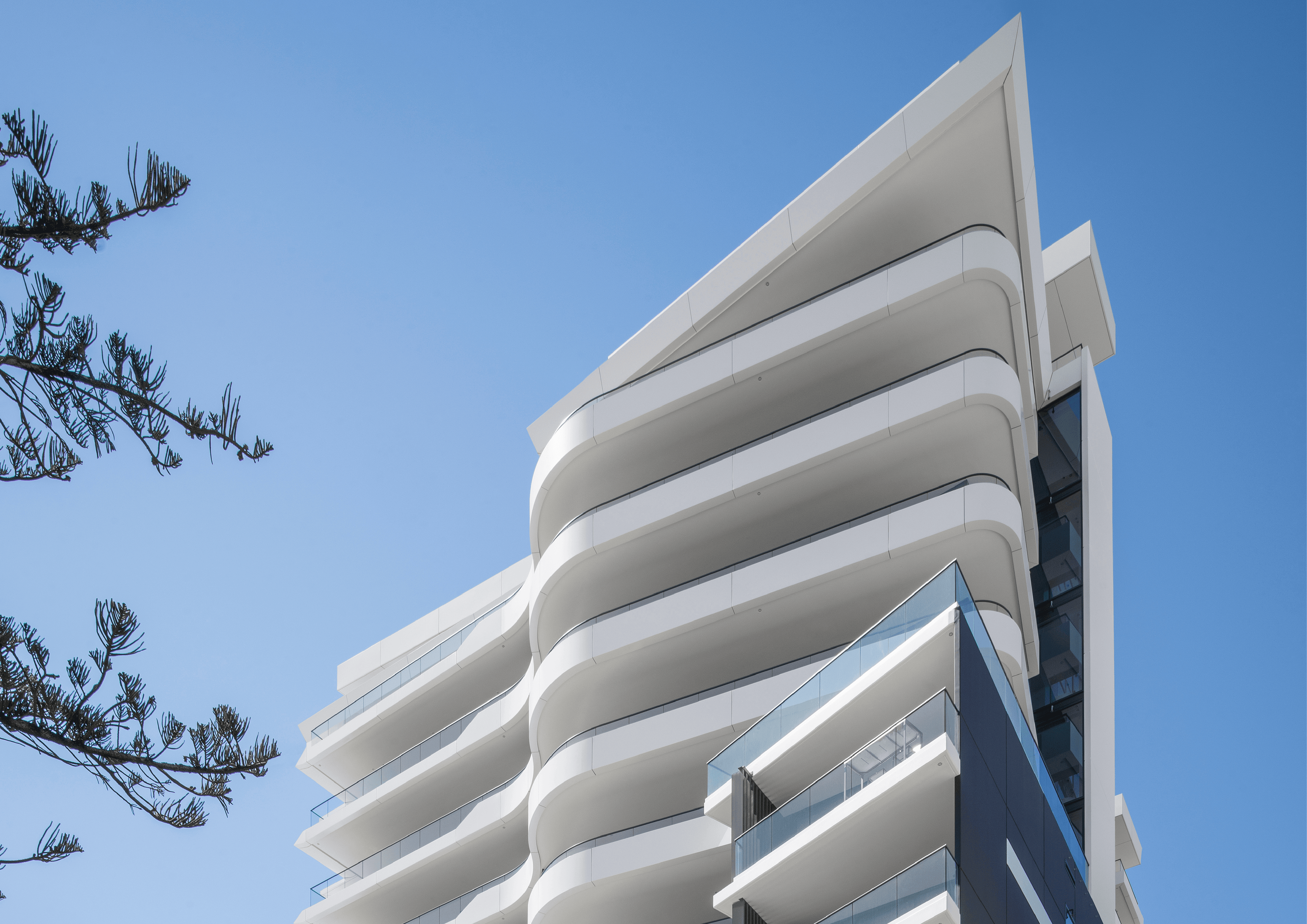 EI8HT looking up at Facade