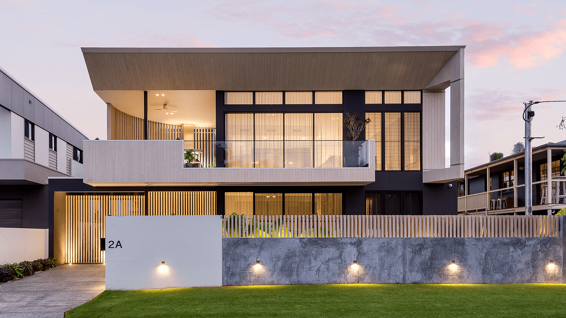 Street facade Reece Keil back to front house