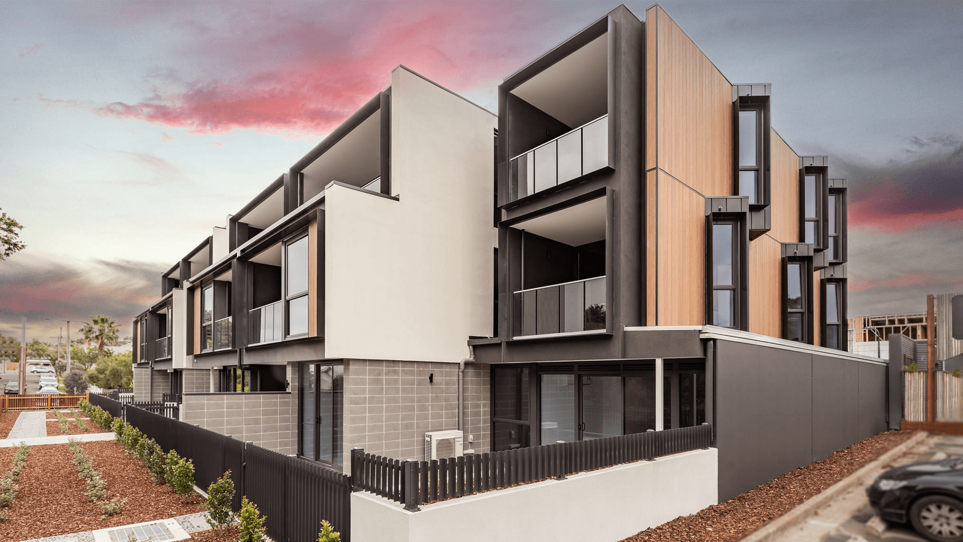 Double storey townhouses with mixed  Cemintel Territory panels